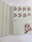 kit papelaria Caderno universitário fofo com 100 folhas e 2 blocos de anotações e 04 buttons