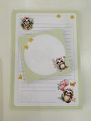 kit papelaria Caderno universitário fofo com 100 folhas e 2 blocos de anotações e 04 buttons