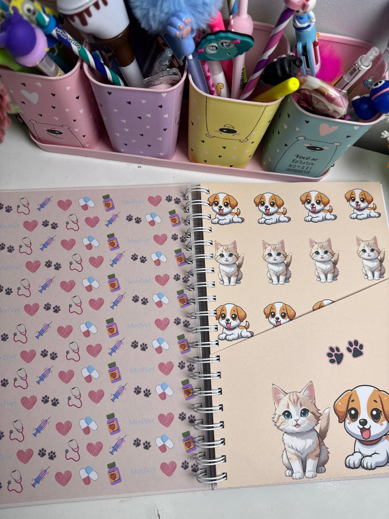kit caderno Veterinaria