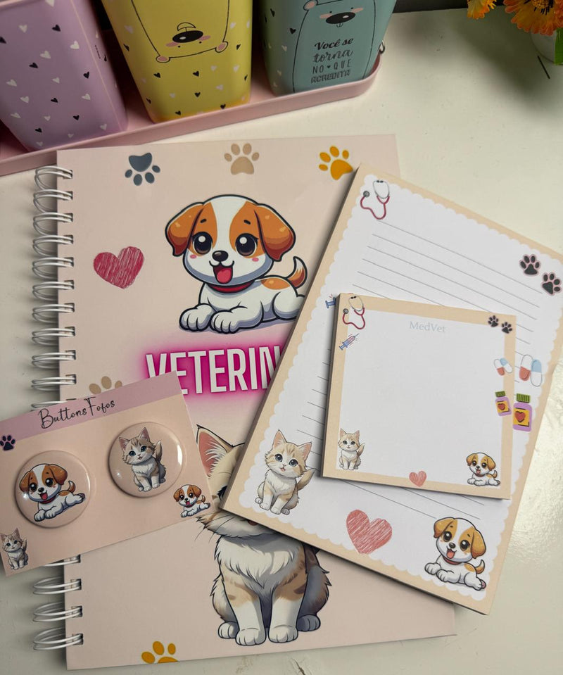 kit caderno Veterinaria