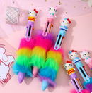 caneta Hello Kitty pelúcia 6 cores