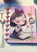 Caderno de Oração de disco reposicionável | Versículos Inspiradores + Chaveiro Exclusivo